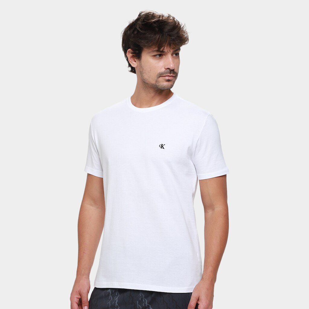 Camiseta Calvin Klein Logo Serif Font Masculino