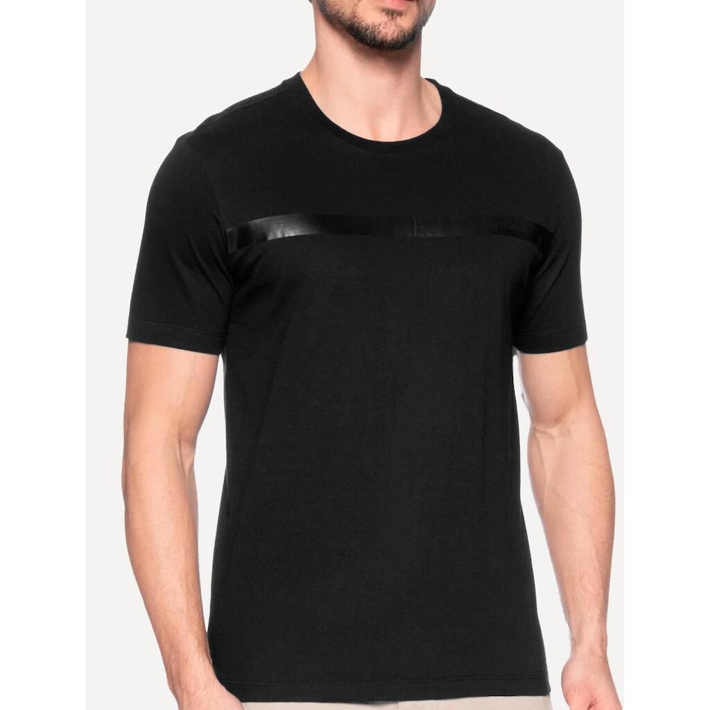 Camiseta Calvin Klein Masculina Line Rubber Logo Preta