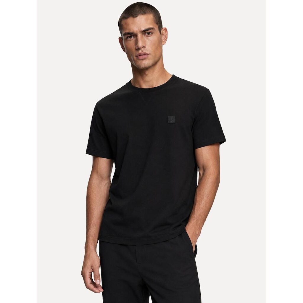 Camiseta Calvin Klein Regular Crewneck Suedine Preta