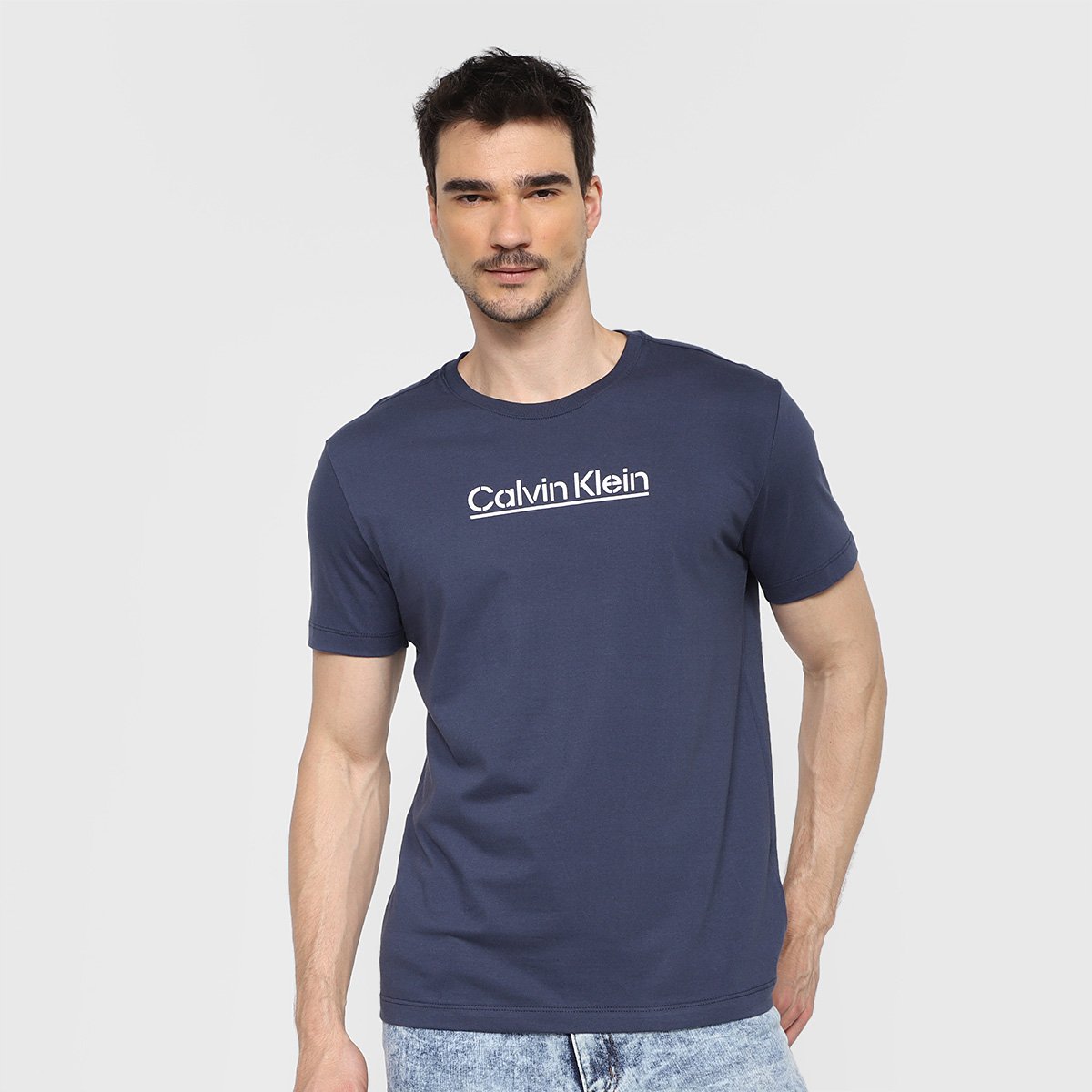 Camiseta Calvin Klein Silk Masculina - Marinho Menor preço em Camiseta Calvin Klein Silk Masculina - Marinho