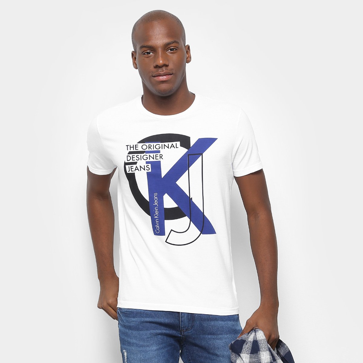 Camiseta Calvin Klein Slim The Original Designer Jeans Masculina - Branco é boa?