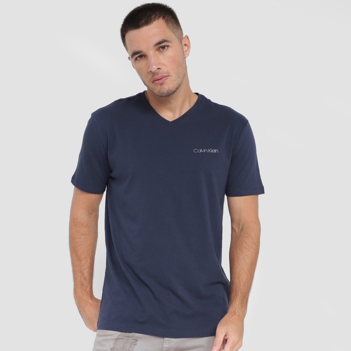 Camiseta Calvin Klein Swimwear Masculina - Marinho Menor preço em Camiseta Calvin Klein Swimwear Masculina - Marinho