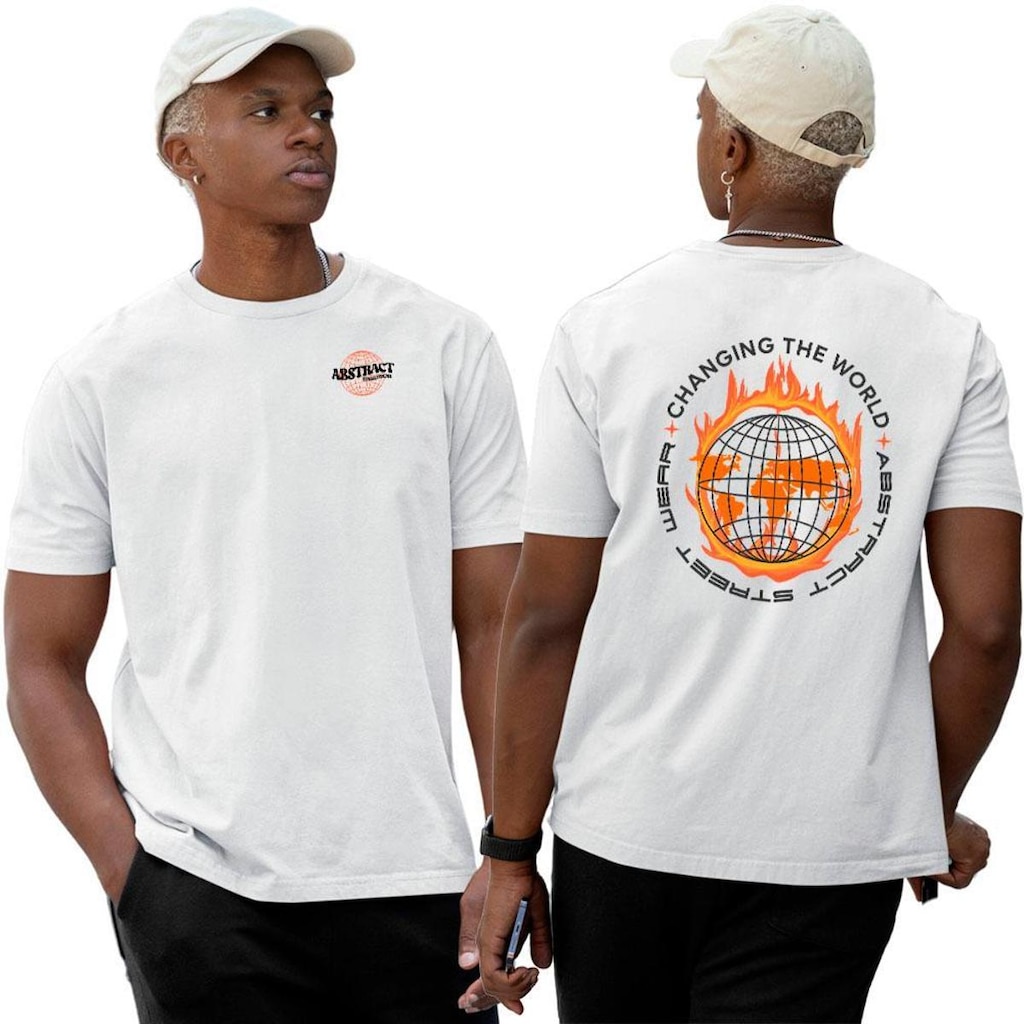 Camiseta Camisa Algodão‎ Abstract Changing The World
