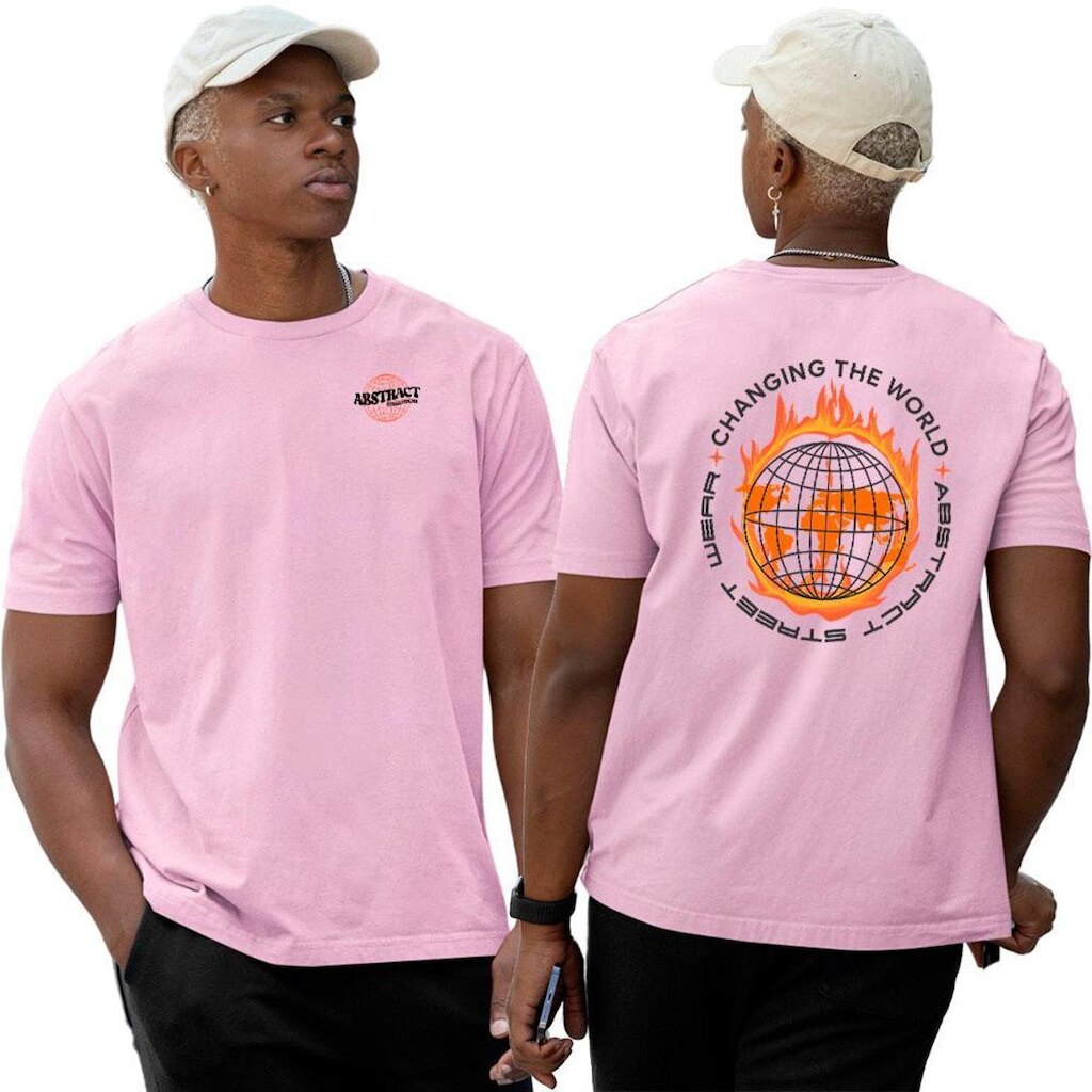 Camiseta Camisa Algodão‎ Abstract Changing The World