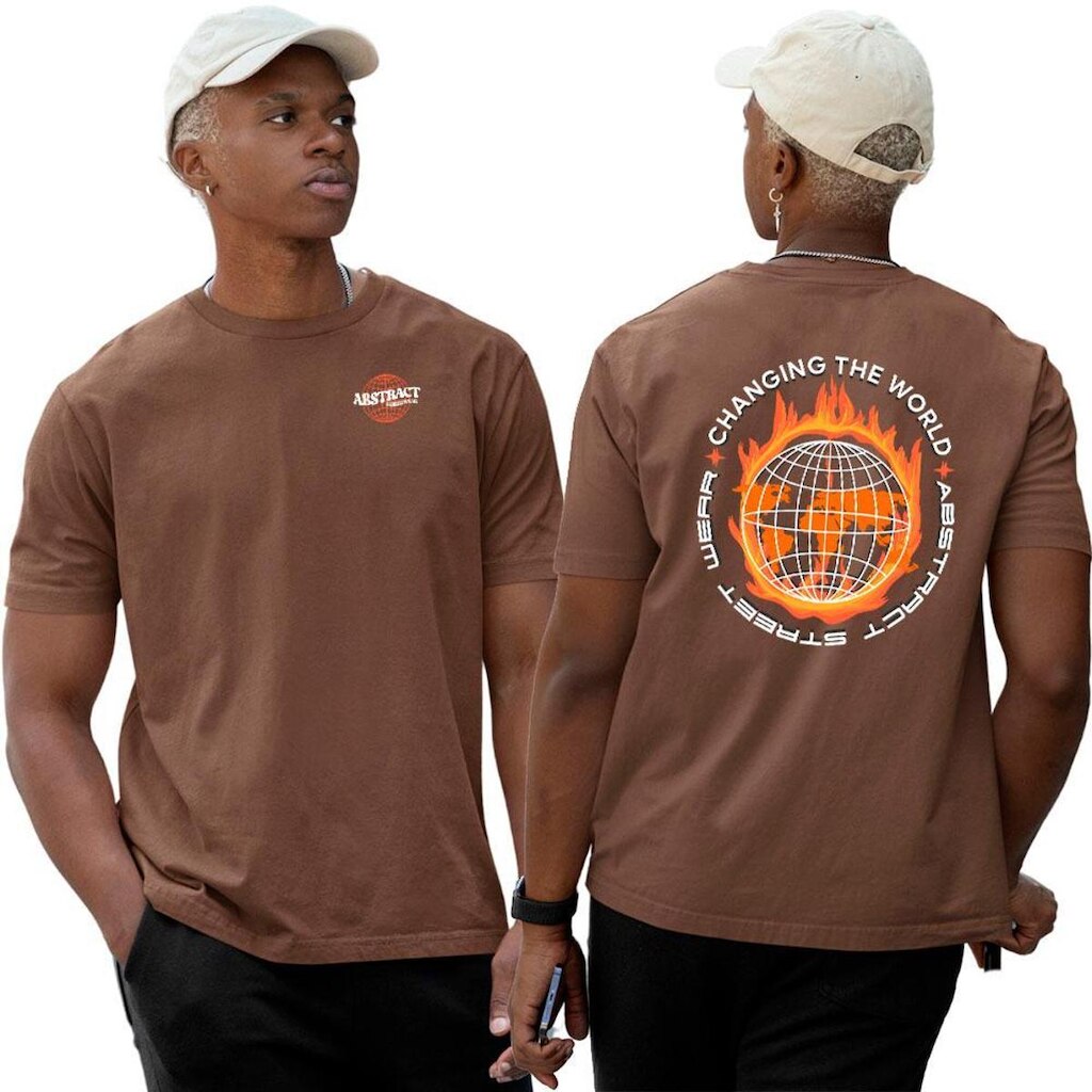 Camiseta Camisa Algodão‎ Abstract Changing The World