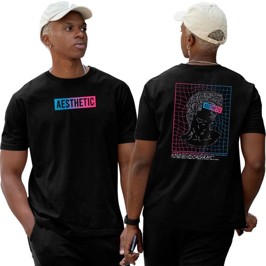 Camiseta Camisa Algodão‎ Aesthetic Abstract Mode Statue