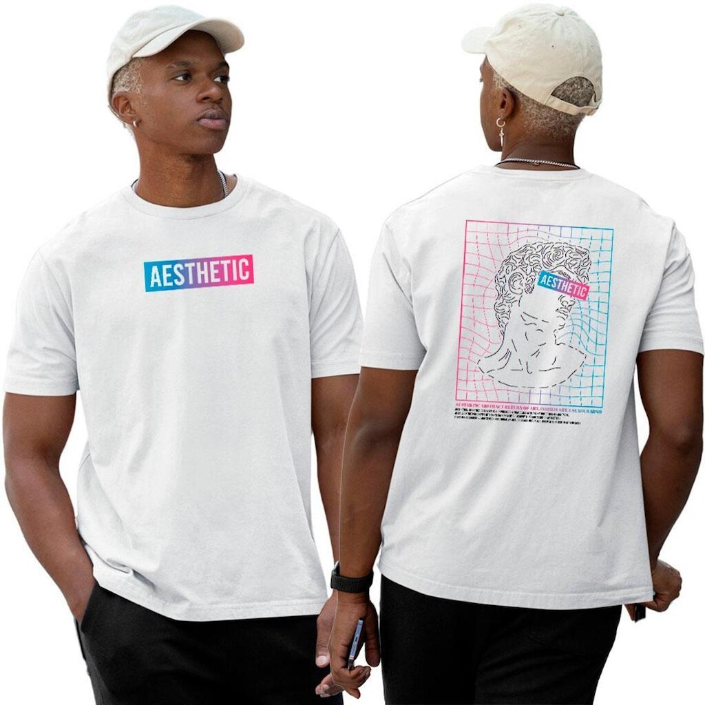 Camiseta Camisa Algodão‎ Aesthetic Abstract Mode Statue