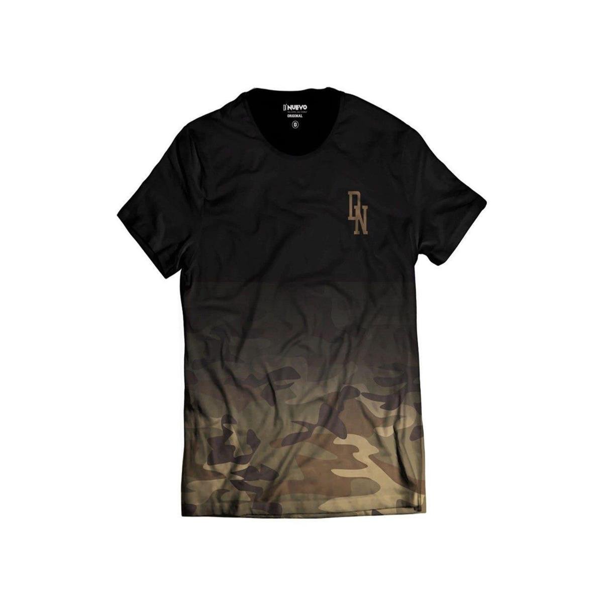 Camiseta Camuflada Marrom Street Wear Di Nuevo DN Degradê Menor preço em Camiseta Camuflada Marrom Street Wear Di Nuevo DN Degradê