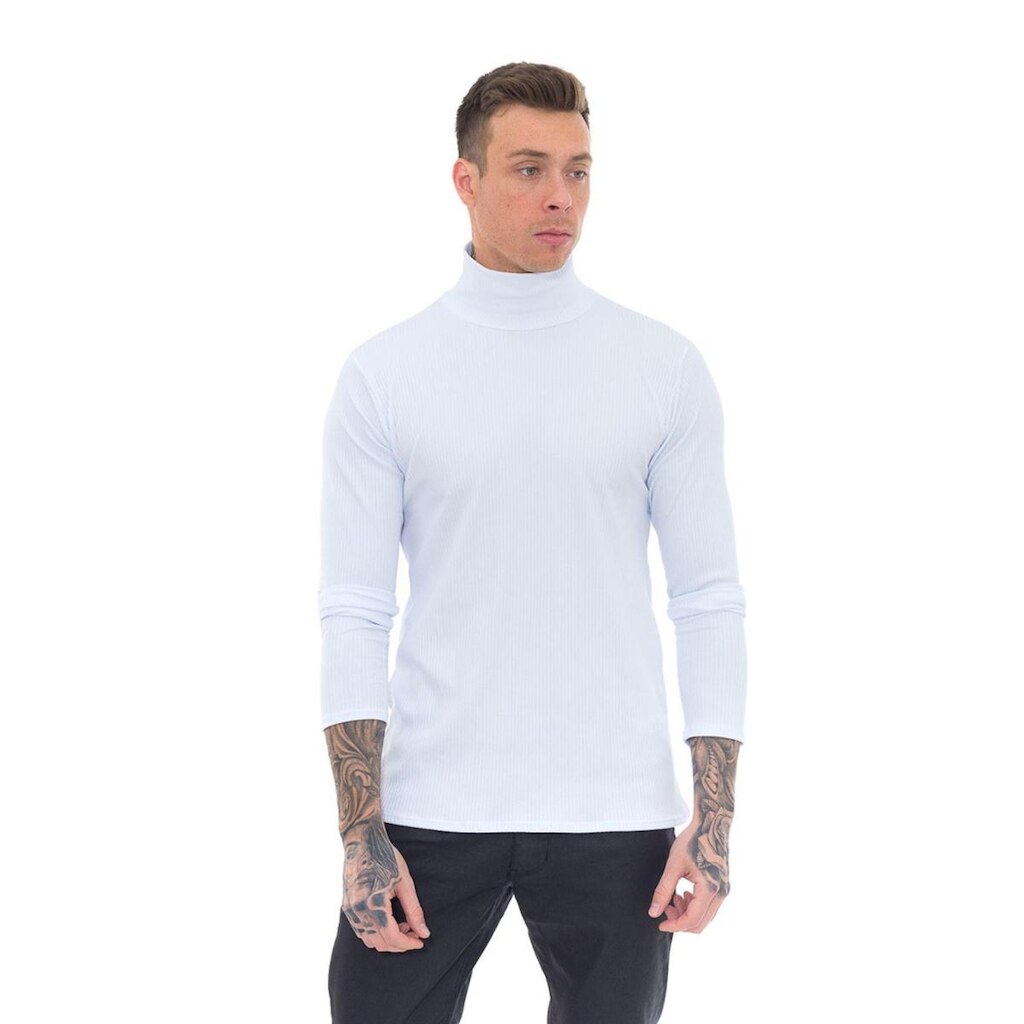 Camiseta Canelada Blusa de Frio Manga Longa