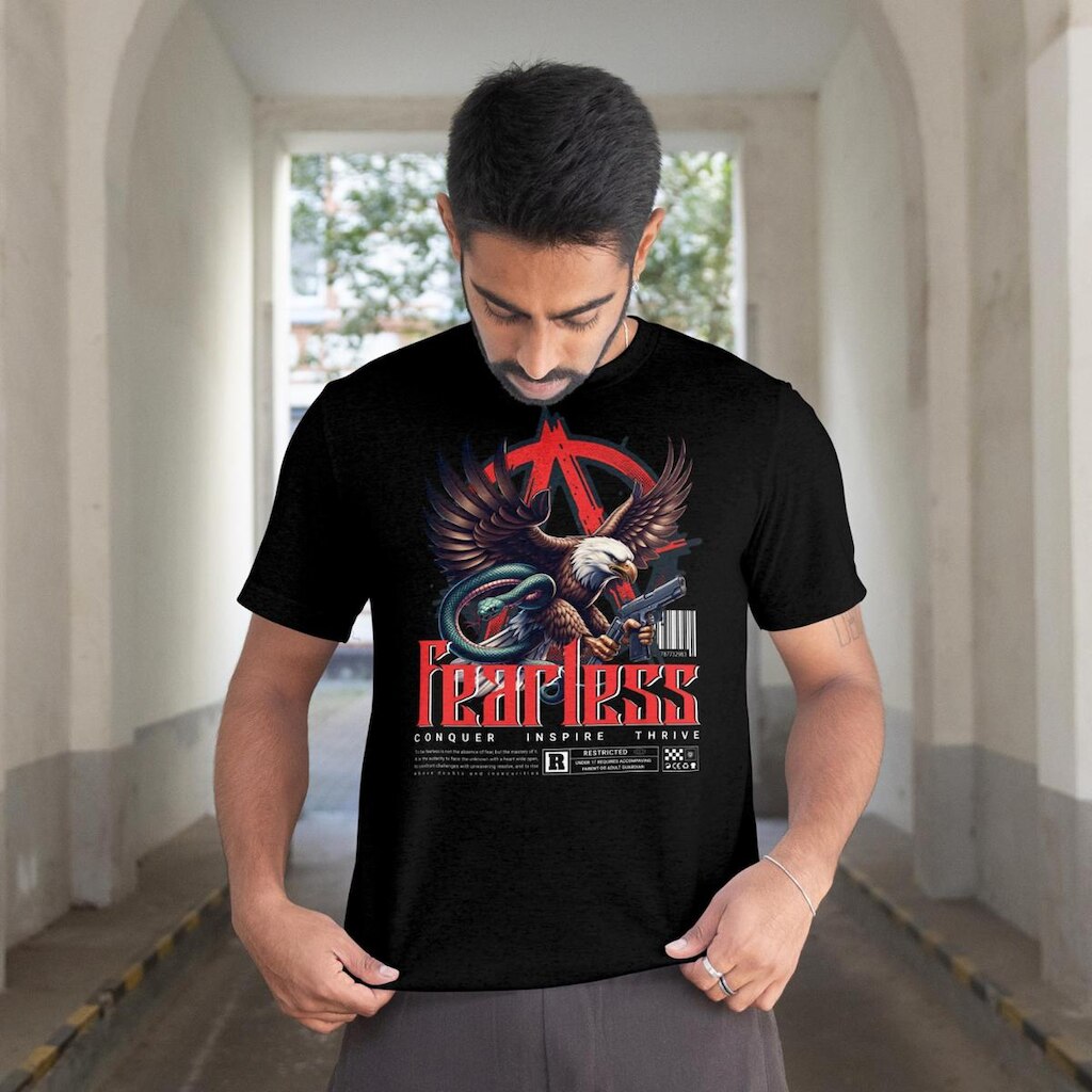 Camiseta Casual Masculina Autêntica Moderna Estampa DTF Malha Algodão Confortável do P ao G1