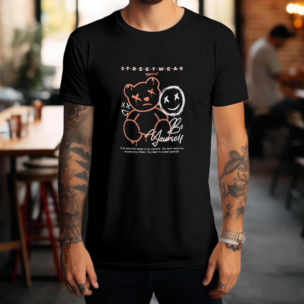 Camiseta Casual Masculina Manga Curta Estilosa Moderna em Algodão do P ao G1