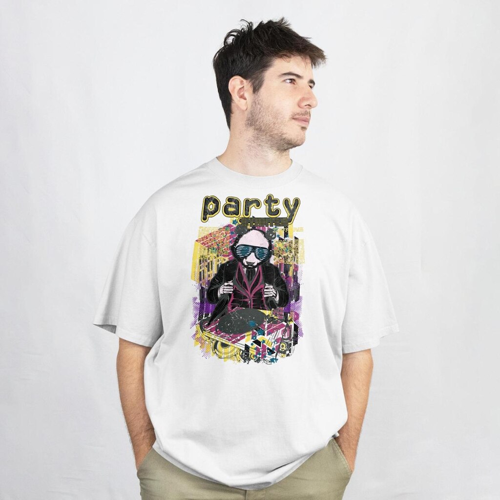 Camiseta Casual Masculina Party Estilosa Confortável Malha Algodão Manga Curta do P ao G1