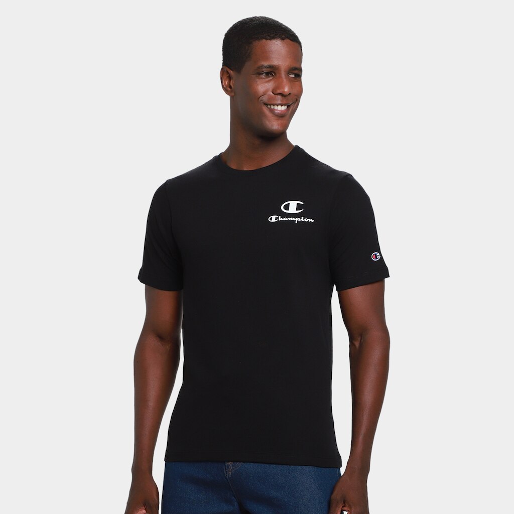 Camiseta Champion C Mni Script Masculina