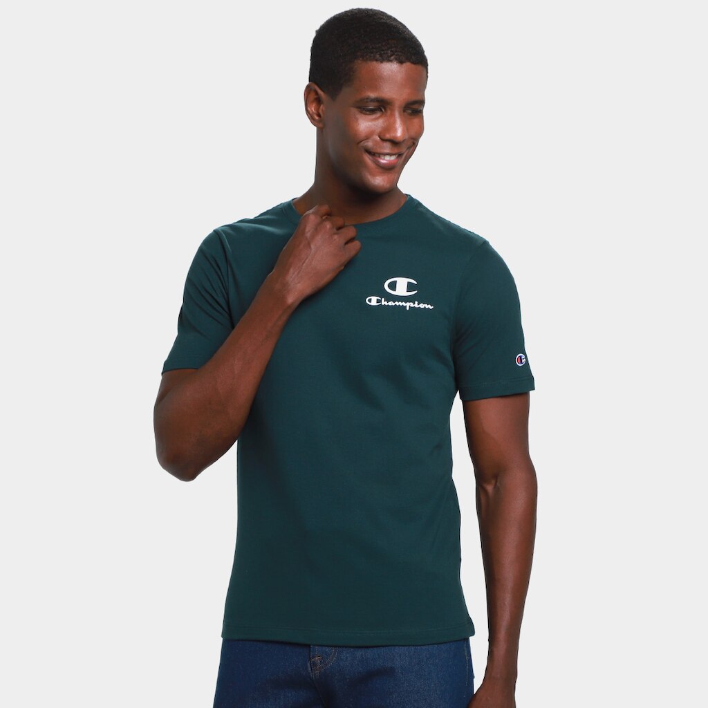 Camiseta Champion C Mni Script Masculina