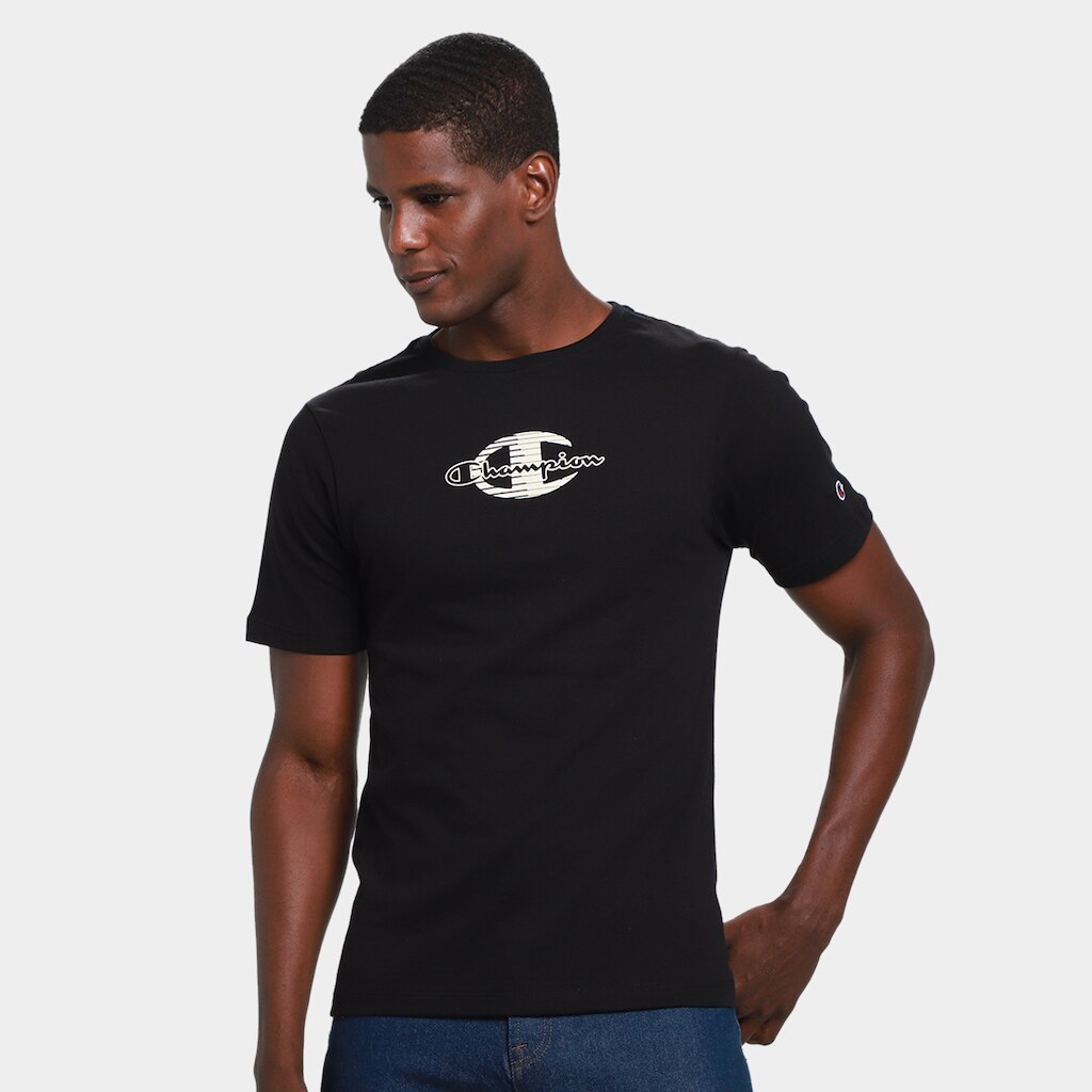 Camiseta Champion C Stripes Script Masculina