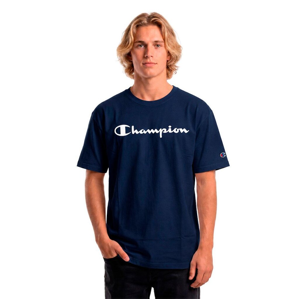 Camiseta Champion Carry Over Clas Script 30 Unissex | Navy