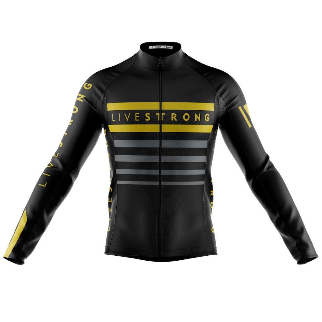 Camiseta Ciclismo Livestrong Bike Manga Longa Zíper Full Decole