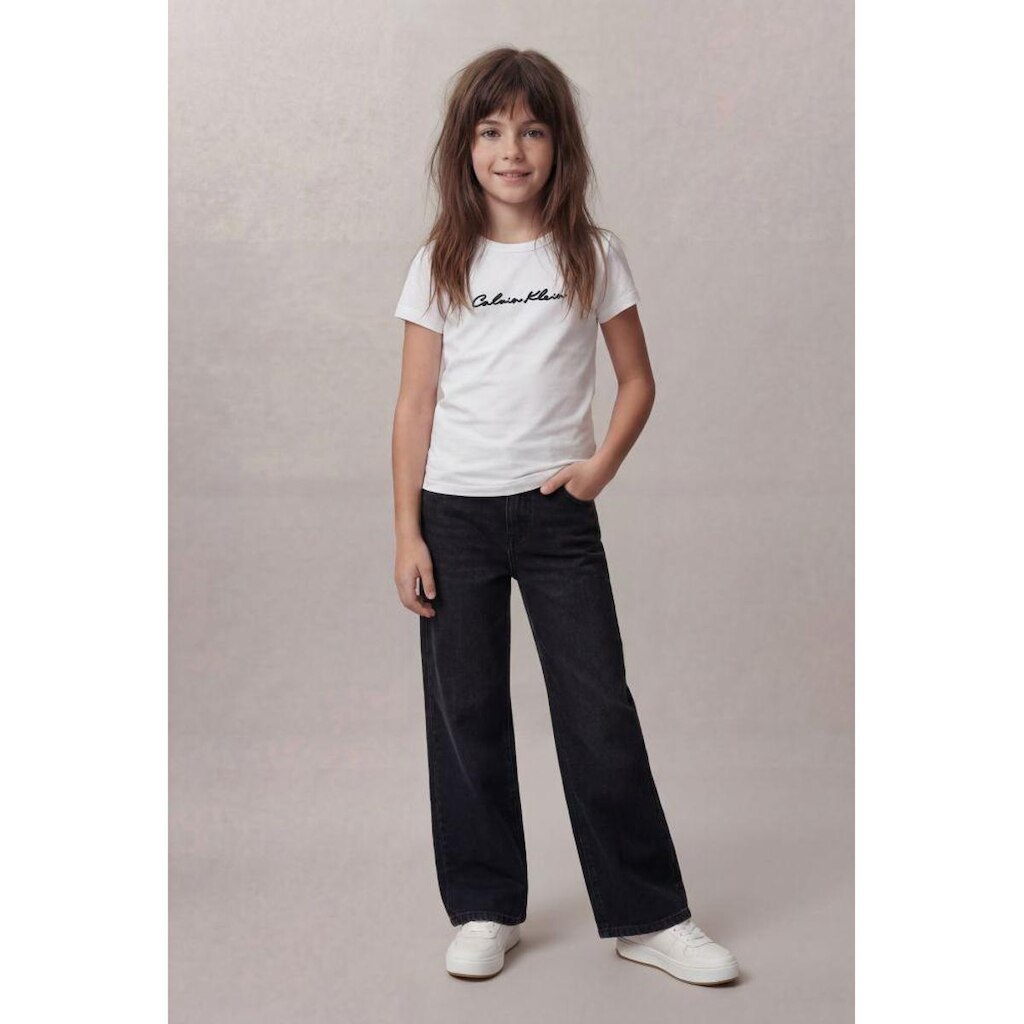 Camiseta Ckj Girl Logo Cadarço - Branco