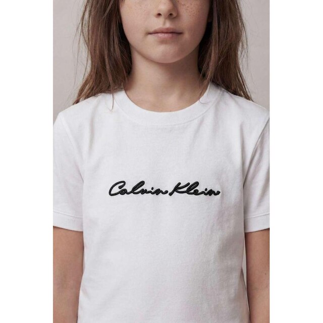 Camiseta Ckj Girl Logo Cadarço - Branco