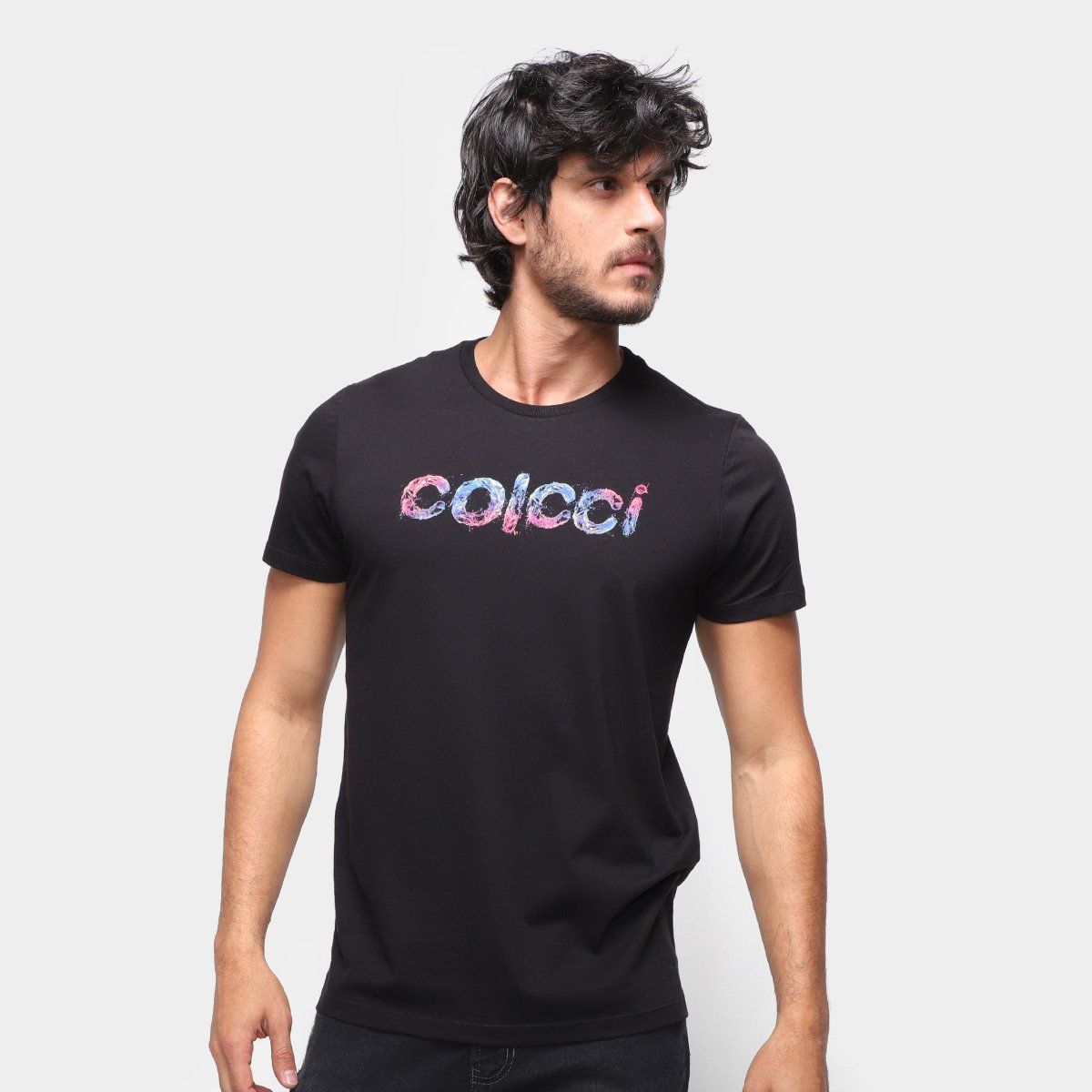 Camiseta Colcci Básica Logo Masculina - Preto Menor preço em Camiseta Colcci Básica Logo Masculina - Preto