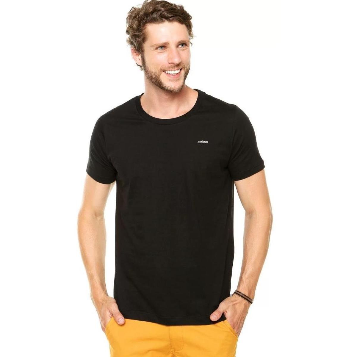 Camiseta Colcci Básica Slim Manga Curta Gola Careca Cores Diversas - Preto Menor preço em Camiseta Colcci Básica Slim Manga Curta Gola Careca Cores Diversas - Preto