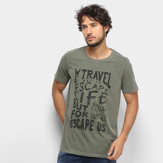 Camiseta Colcci Escape Masculina - Verde escuro