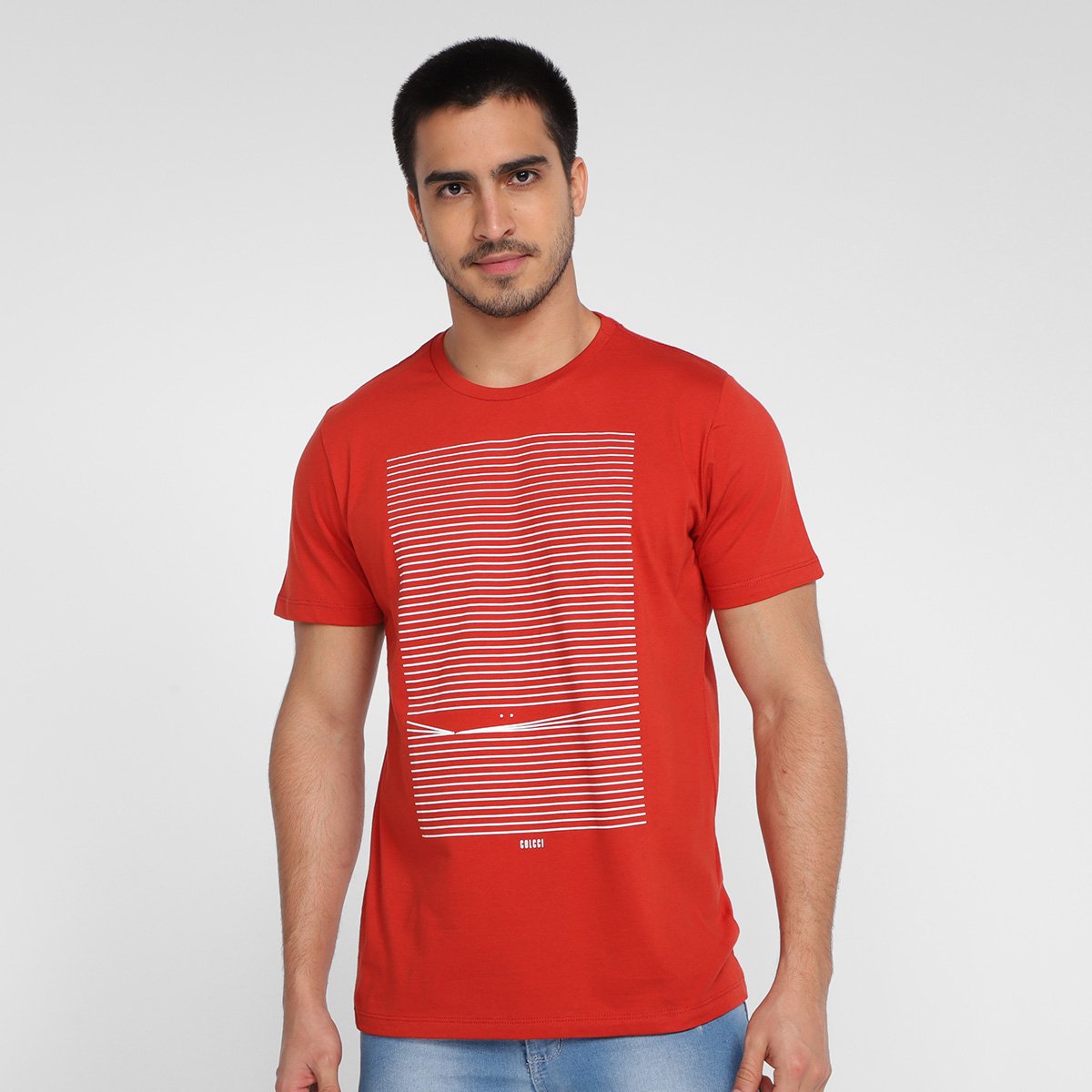 Camiseta Colcci Estampada Masculina - Vermelho Menor preço em Camiseta Colcci Estampada Masculina - Vermelho