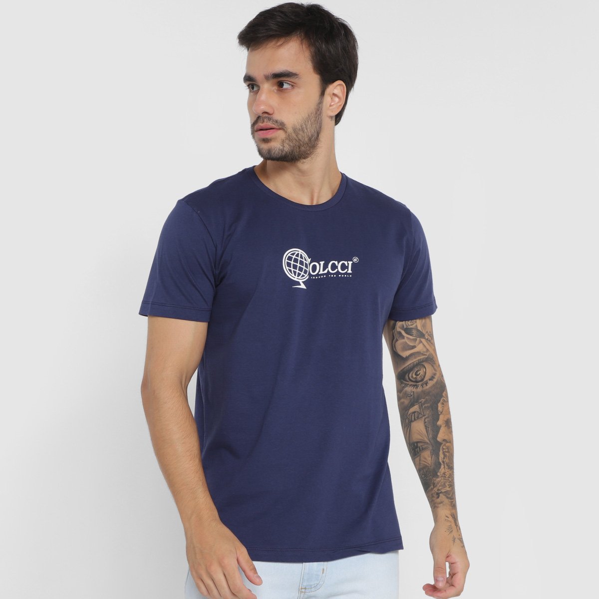Camiseta Colcci Estampada Masculina - Azul Escuro Menor preço em Camiseta Colcci Estampada Masculina - Azul Escuro