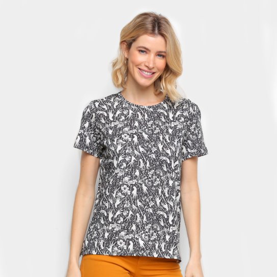 Camiseta Colcci Full Print Feminina - Preto