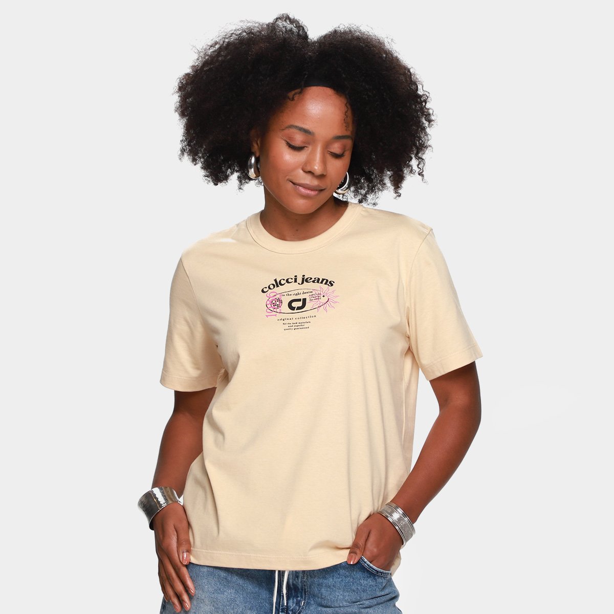 Camiseta Colcci Jeans 1986 Feminina Menor preço em Camiseta Colcci Jeans 1986 Feminina
