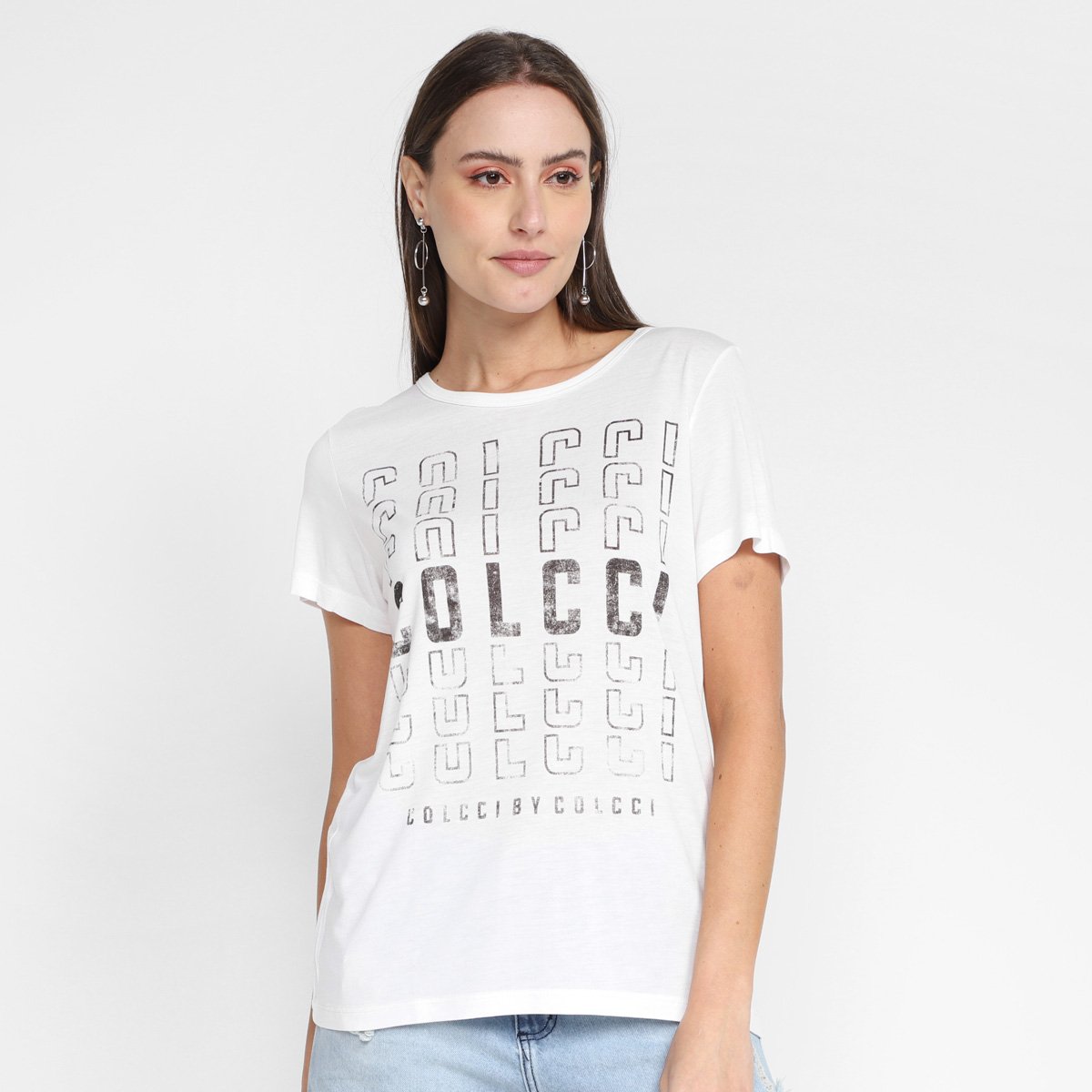 Camiseta Colcci Logo Feminina - Off White Menor preço em Camiseta Colcci Logo Feminina - Off White