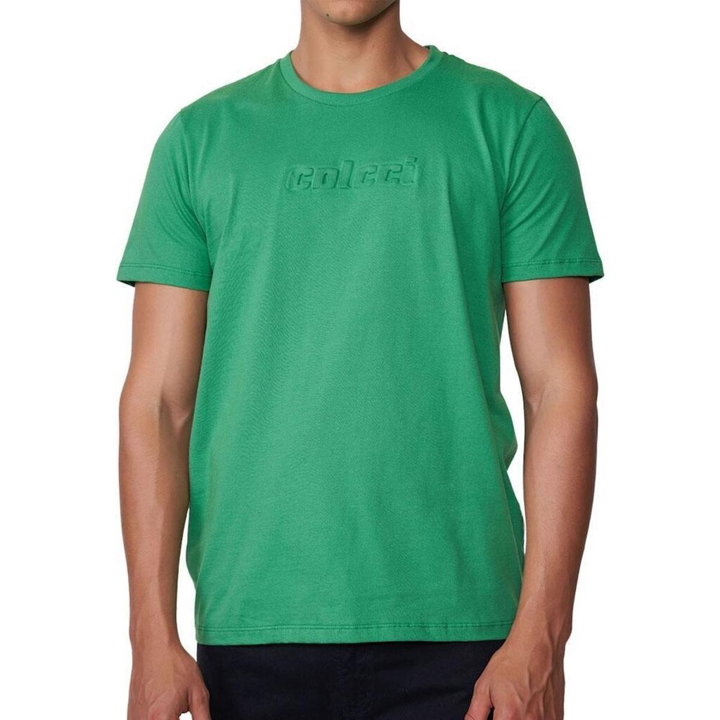 Camiseta Colcci Manga Curta Logo Em Relevo