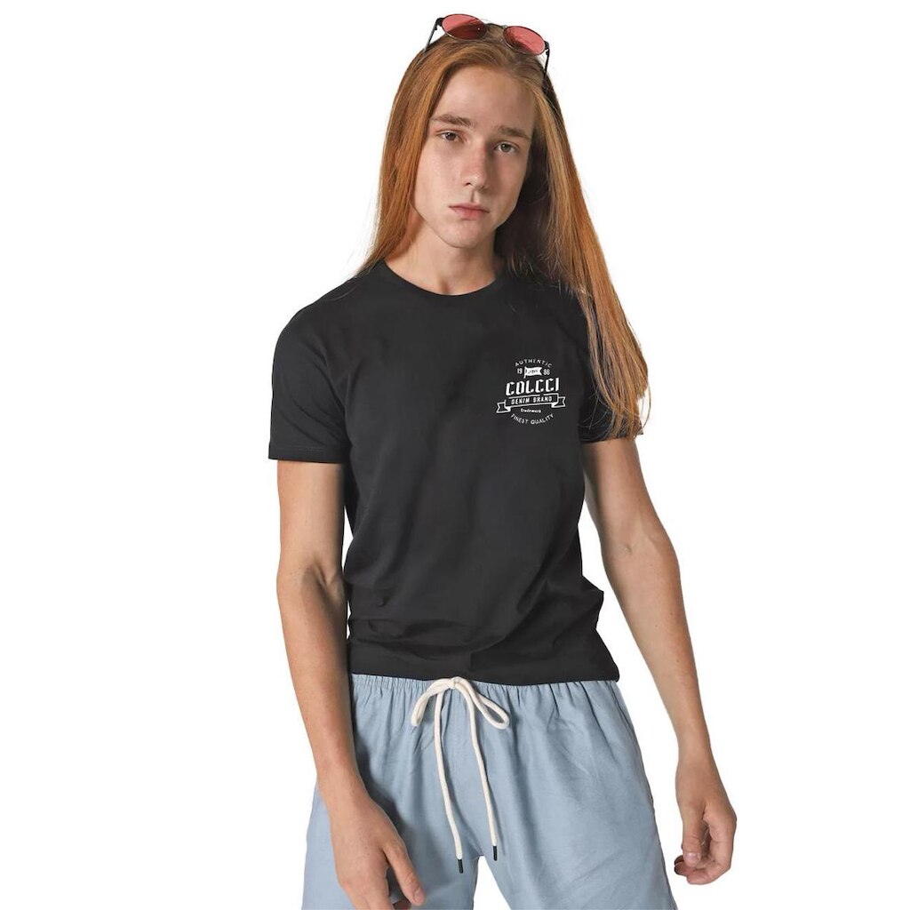 Camiseta Colcci Masculina Authentic Denim Brand Preta