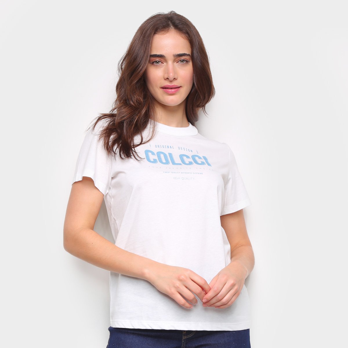 Camiseta Colcci Original Design Básica Feminina - Off White Menor preço em Camiseta Colcci Original Design Básica Feminina - Off White