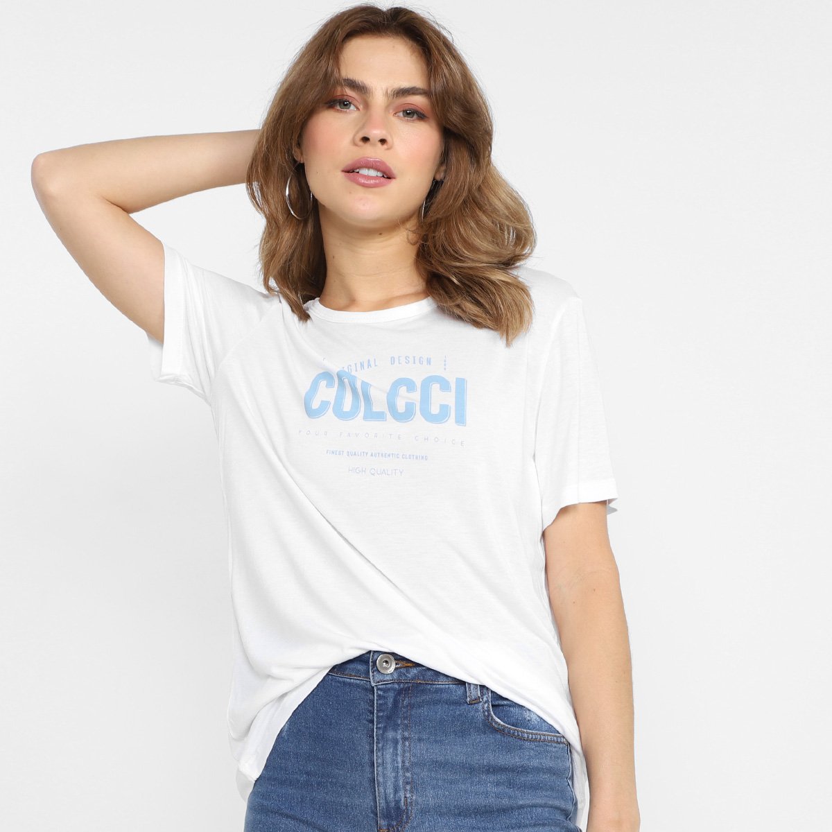 Camiseta Colcci Original Design Feminina - Off White Menor preço em Camiseta Colcci Original Design Feminina - Off White