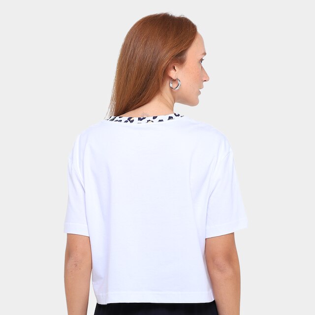 Camiseta Converse Cropped Patch Leopard Feminina