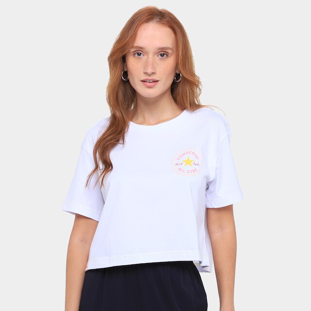 Camiseta Converse Go-To As Pach Cropped Feminina