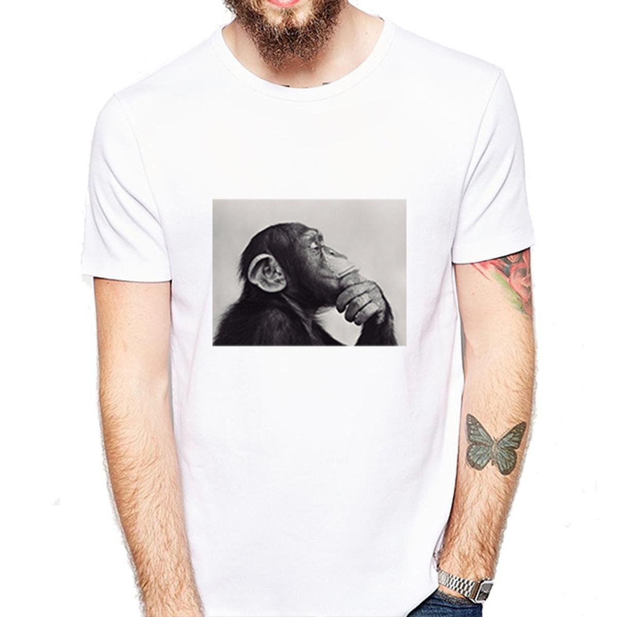 camisa com estampa de macaco