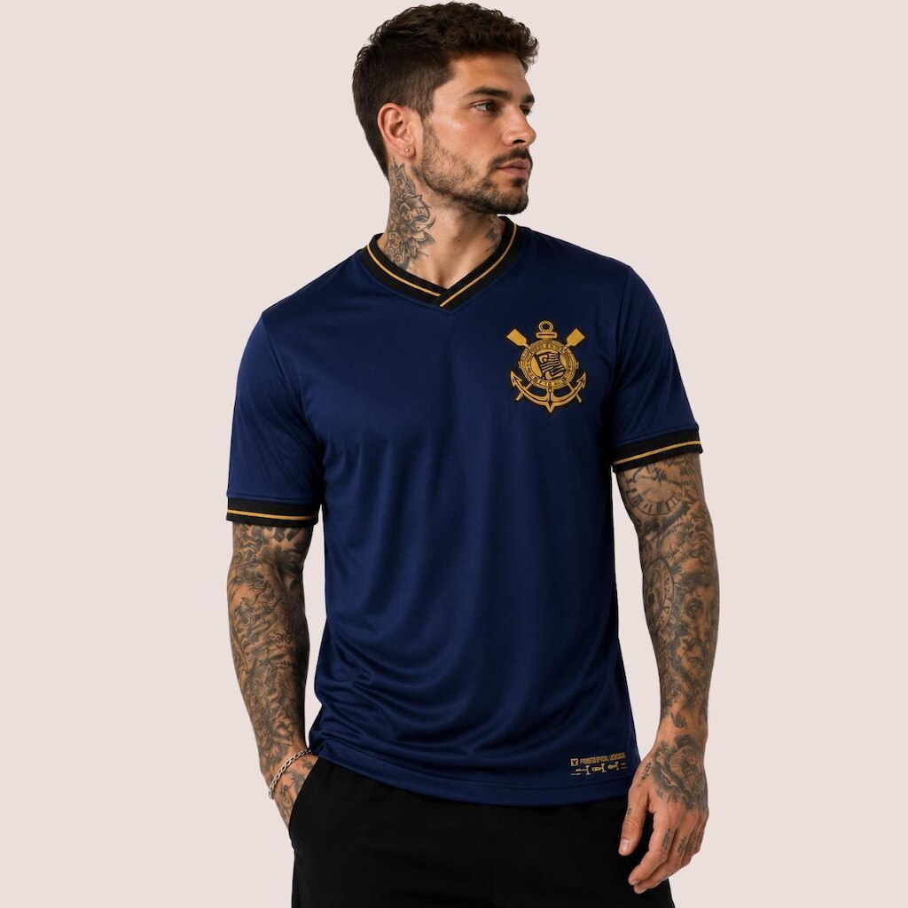 Camiseta Corinthians Masculina Gola V