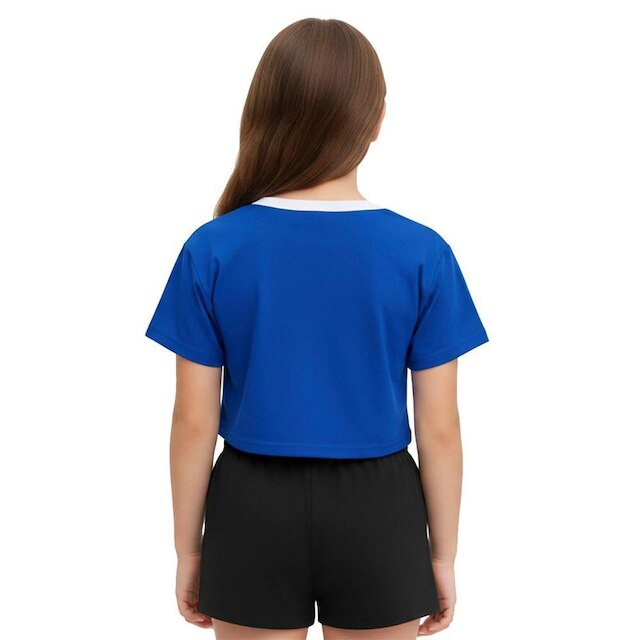 Camiseta Cropped Adulto Look Jeans I Love Brasil - P - MARINHO