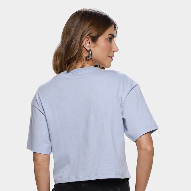 Camiseta Cropped Calvin Klein Embossed Feminina