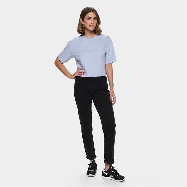 Camiseta Cropped Calvin Klein Embossed Feminina