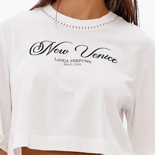 Camiseta Cropped Lança Perfume Sl Pr27 Feminino