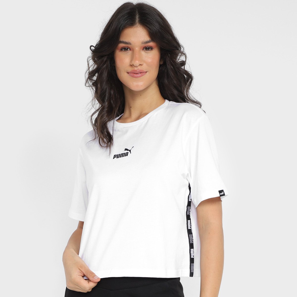 Camiseta Cropped Puma Power Feminina - Branco Menor preço em Camiseta Cropped Puma Power Feminina - Branco
