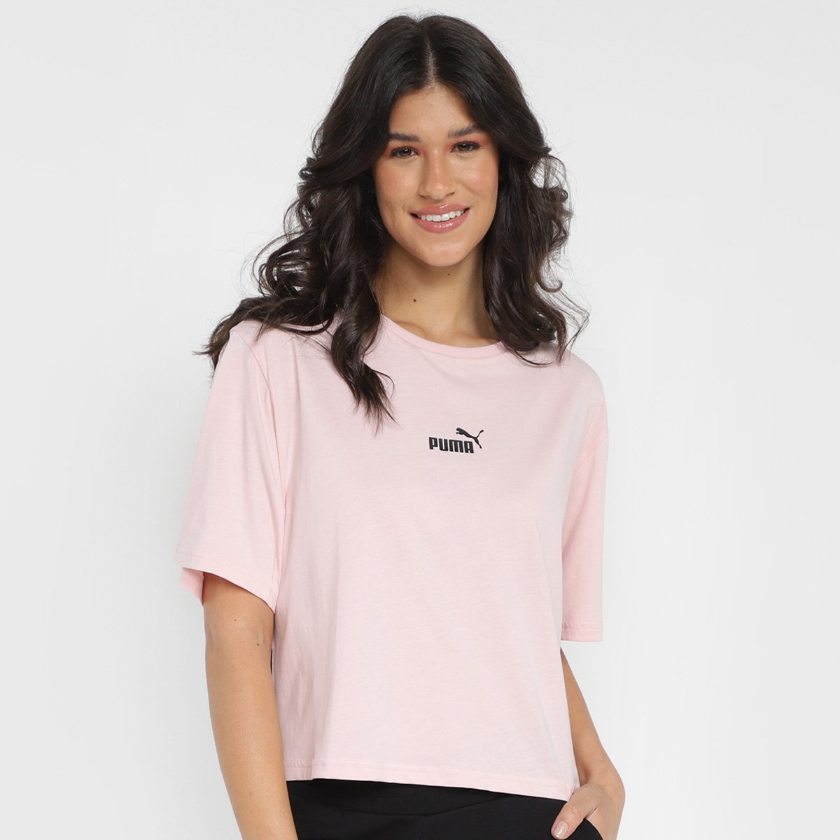 Camiseta Cropped Puma Power Feminina - Rosa Menor preço em Camiseta Cropped Puma Power Feminina - Rosa