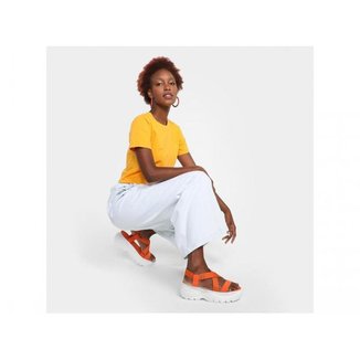 Camiseta Cropped Vista   Meia Malha Básica