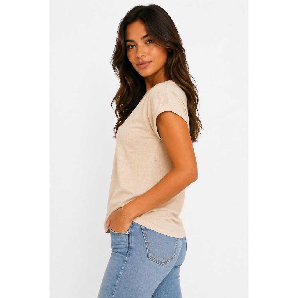 Camiseta D Bell Outlet Fashion Algodão Bege