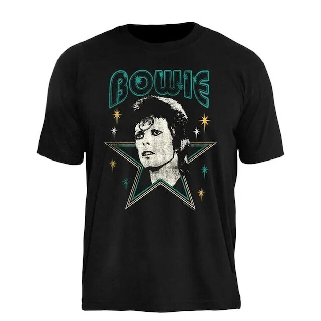 Camiseta David Bowie Stamp Unissex em Algodão Manga Curta