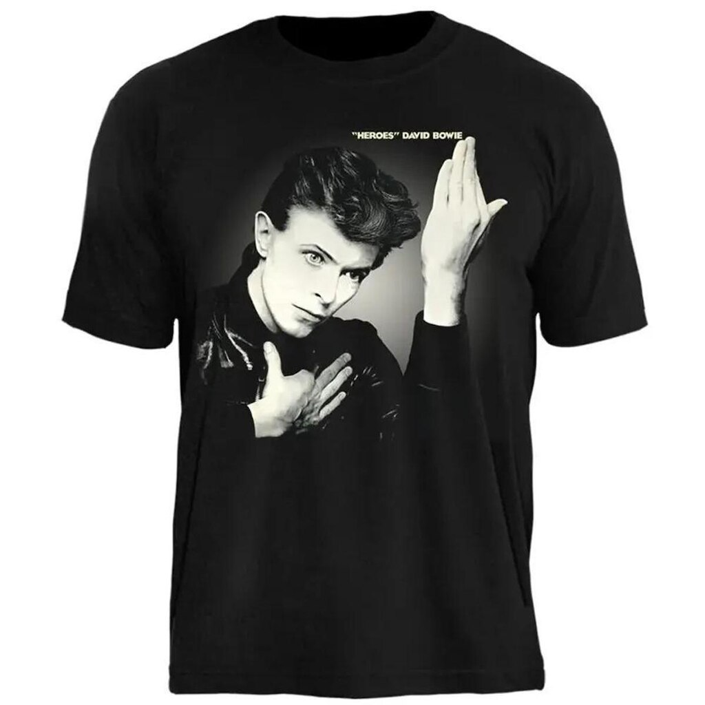 Camiseta David Bowie Stamp Unissex em Algodão Manga Curta