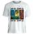 Camiseta David Bowie Stamp Unissex em Algodão Manga Curta - Branco+Preto